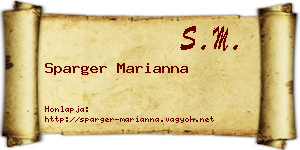 Sparger Marianna névjegykártya